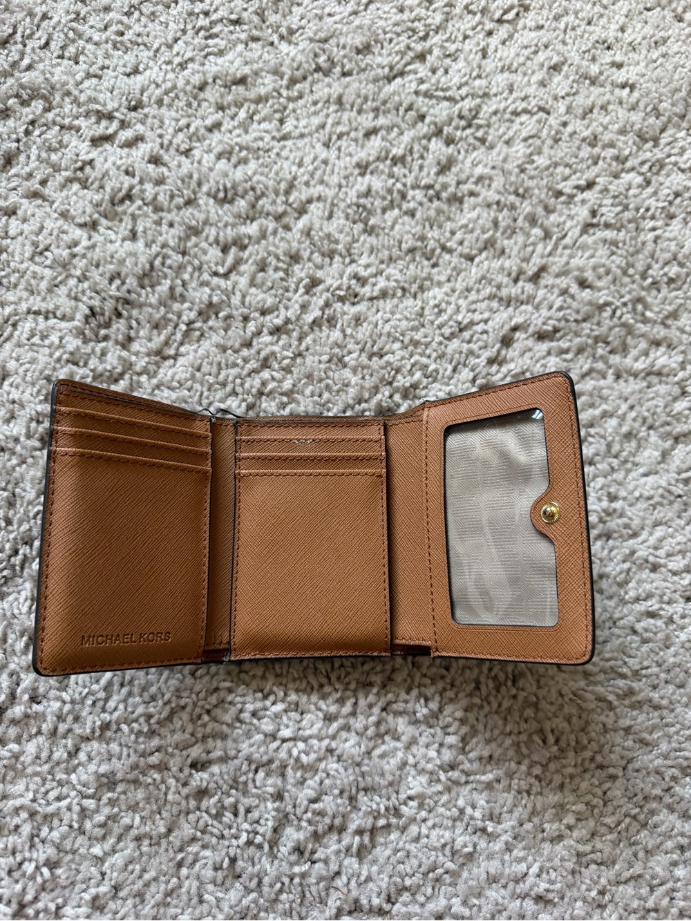 Michael Kors Black Pebbled Leather Card Holder with Gold Logo - Picture 2 of 6